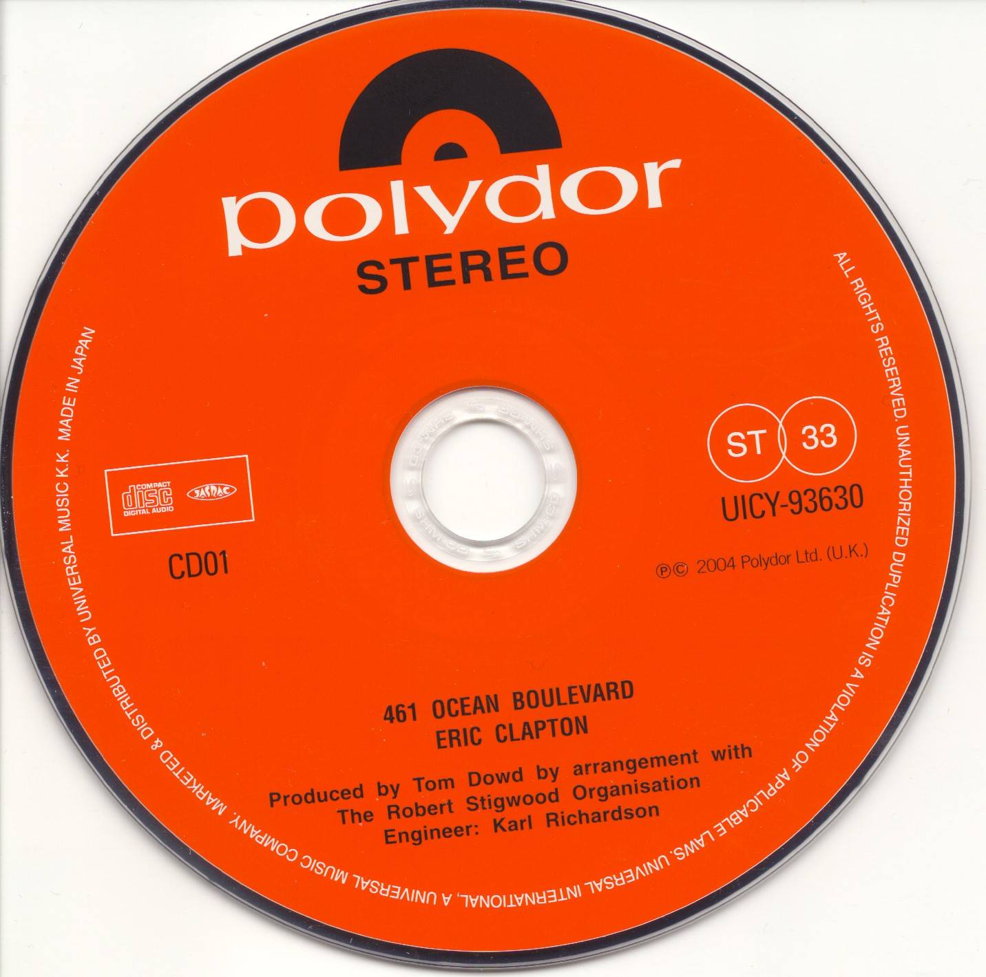 Eric Clapton 461 Ocean Boulevard Limited Edition [cd1 jpn]